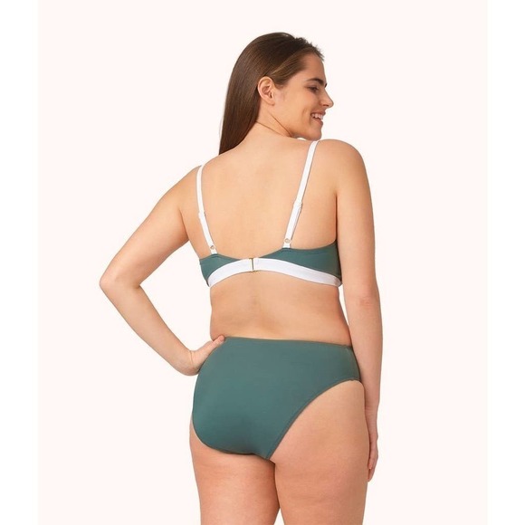 NWT Lively the Busty Bralette Bikini Top in Harbor Green/White - Picture 3 of 8